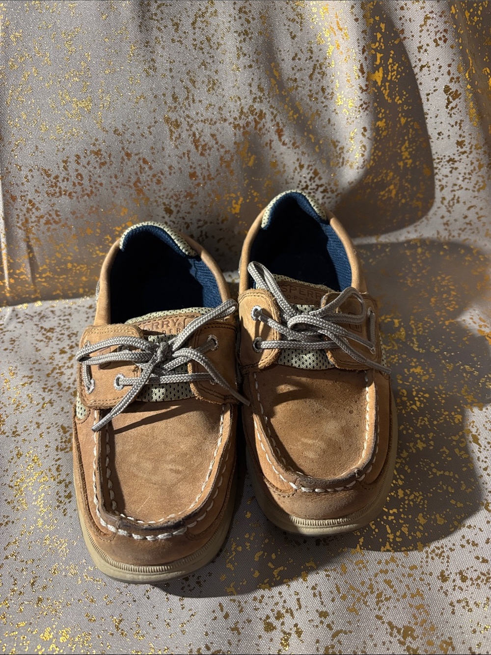 Sperry Tan Suede Lace-Up Boat Shoes